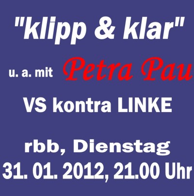 Petra Pau bei 'Klipp und Klar' auf rbb am 31. Januar 2012