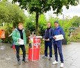 Infostand mit Bj&ouml;rn Tielebein am S- Bahnhof Ahrensfelde; Foto: privat